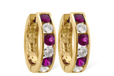 A028-21463: EARRINGS 1.22 RUBY 2.06 TGW
