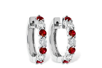 A028-21481: EARRINGS .64 RUBY 1.05 TGW