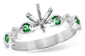 A217-29690: LDS SEMI DIA RG .12 EMERALD .16 TGW