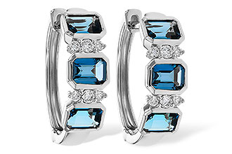 A301-84254: EARRINGS 1.37 TW LONDON BLUE TOPAZ 1.48 TGW