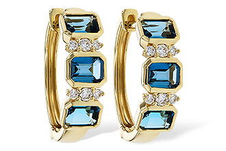 A301-84254: EARRINGS 1.37 TW LONDON BLUE TOPAZ 1.48 TGW
