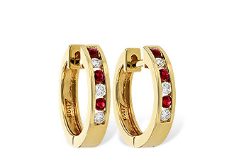 B028-21463: EARRINGS .16 RUBY .26 TGW