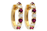 B028-21481: EARRINGS 1.30 RUBY 2.08 TGW