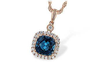 B216-37827: NECK 1.63 LONDON BLUE TOPAZ 1.80 TGW (7MM LBT)