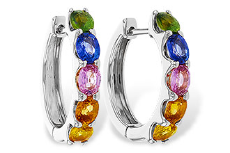 B301-85118: EARRINGS 2.20 TW MULTI-COLOR SAPPHIRE