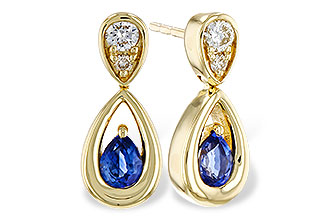 B301-85136: EARRINGS .42 SAPPHIRE .54 TGW (4x3 SAPP)