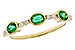B301-90554: LDS WEDDING RG .46 TW EMERALD .58 TGW