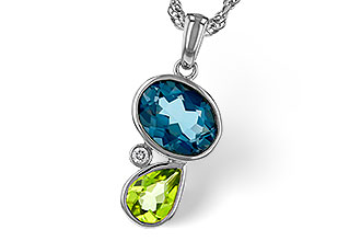 B301-90590: NECKLACE 2.43 SEMI-PREC (PER,LBT) 2.45 TGW