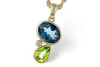 B301-90590: NECKLACE 2.43 SEMI-PREC (PER,LBT) 2.45 TGW