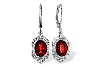 C301-82390: EARRING 3.06 GARNET 3.25 TGW