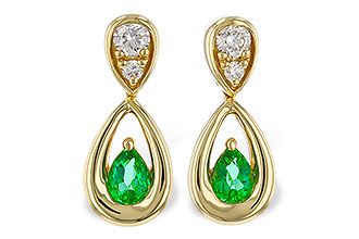 C301-86054: EARRINGS .20 EMERALD .32 TGW (4x3 EMER)
