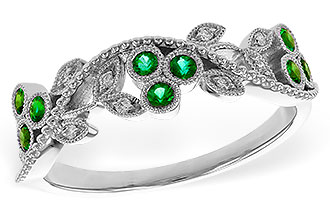 C301-90554: LDS WED RG .17 EMERALD TW .23 TGW