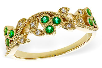 C301-90554: LDS WED RG .17 EMERALD TW .23 TGW