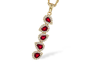 C301-90636: NECKLACE .90 TW RUBY 1.14 TGW