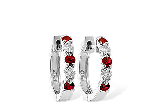 D028-21481: EARRINGS .33 RUBY .52 TGW