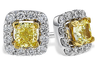 E301-86045: EARR .38 FANCY YELLOW DIAMONDS .54 TW