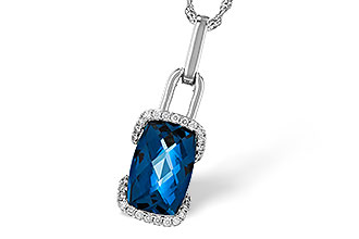 E301-90581: NECK 3.75 LONDON BLUE TOPAZ 3.90 TGW (12x8MM LBT)