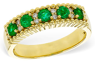 E301-90626: LDS WED RG .48 TW EMERALD .60 TGW