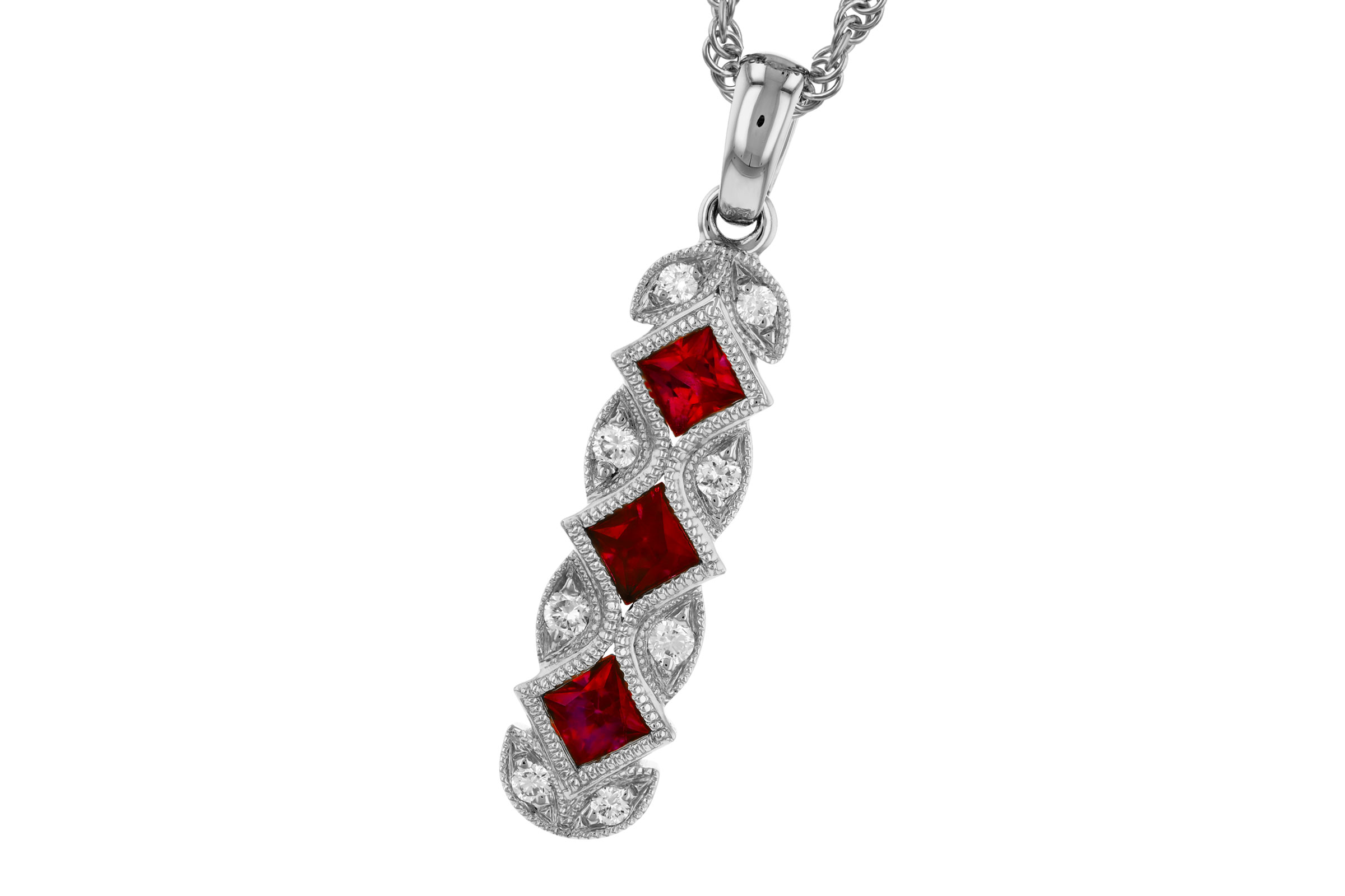E302-74226: NECKLACE .55 TW RUBY .64 TGW