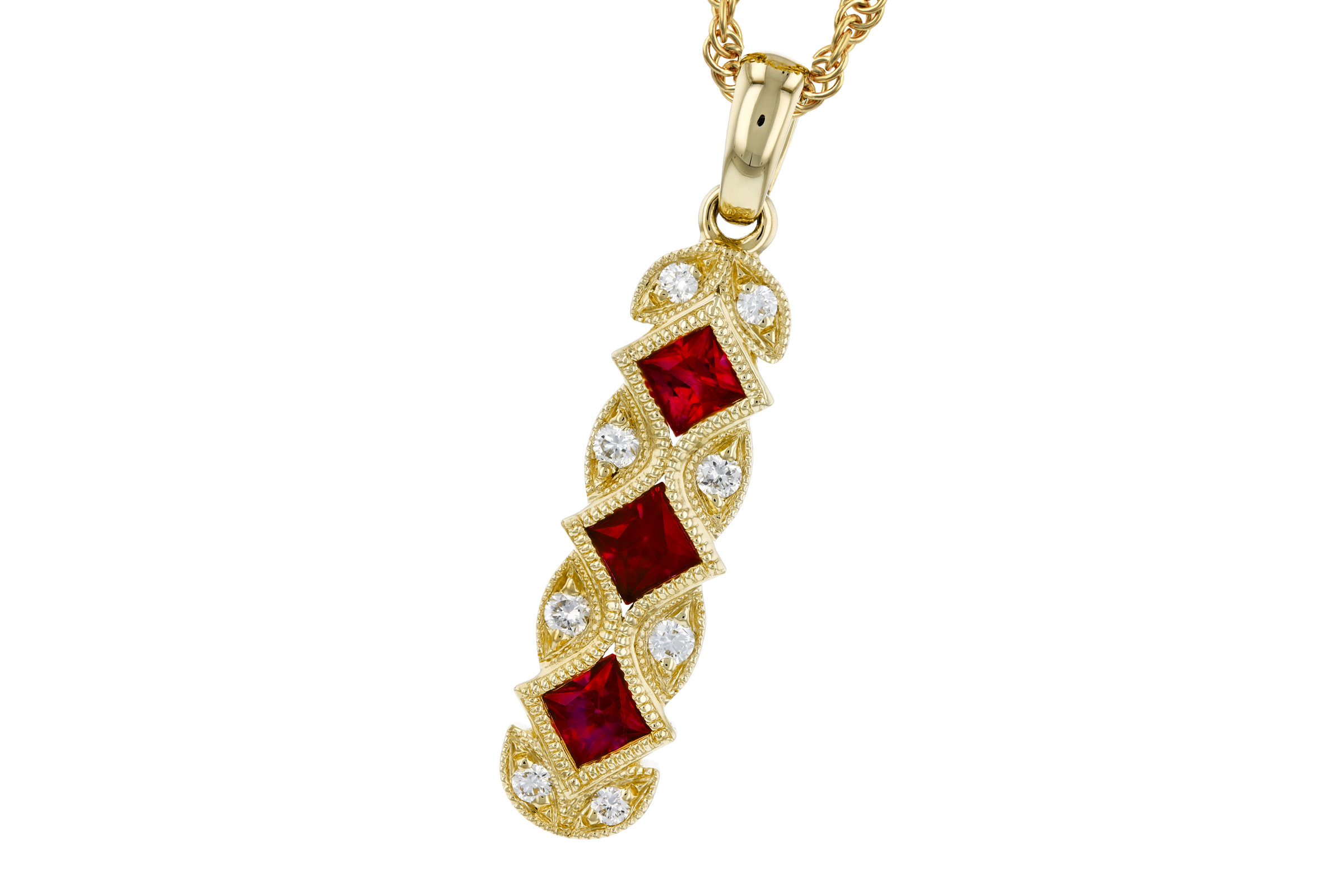 E302-74226: NECKLACE .55 TW RUBY .64 TGW