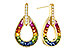 F301-85126: EARRINGS 1.18 MULTI-COLOR SAPP 1.25 TGW