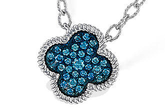F301-86981: NECKLACE .33 TW BLUE DIAMONDS