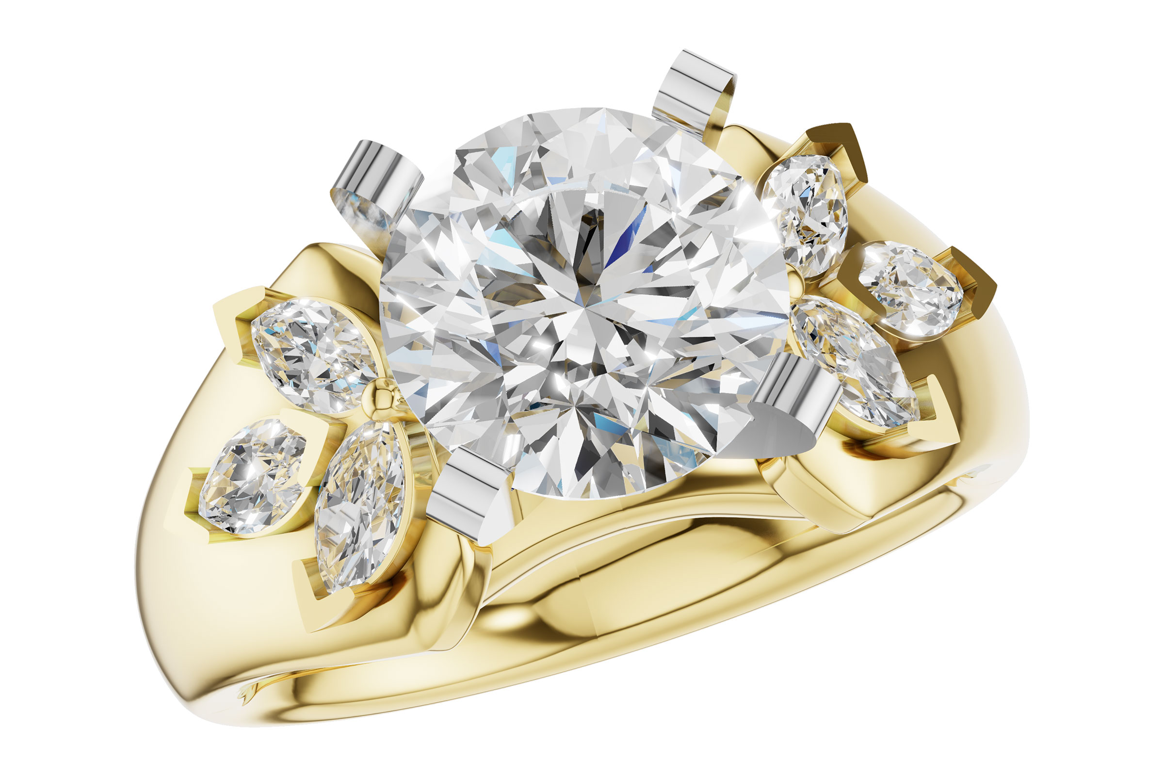 F302-74208: LDS SEMI DIA RG .38 TW MARQUISE DIAS