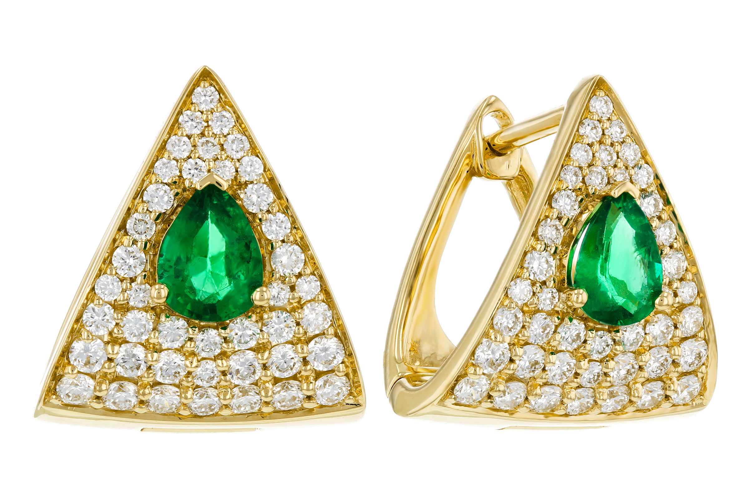 F302-75181: EARRINGS .45 TW EMERALD 1.00 TGW (5x4MM EM)