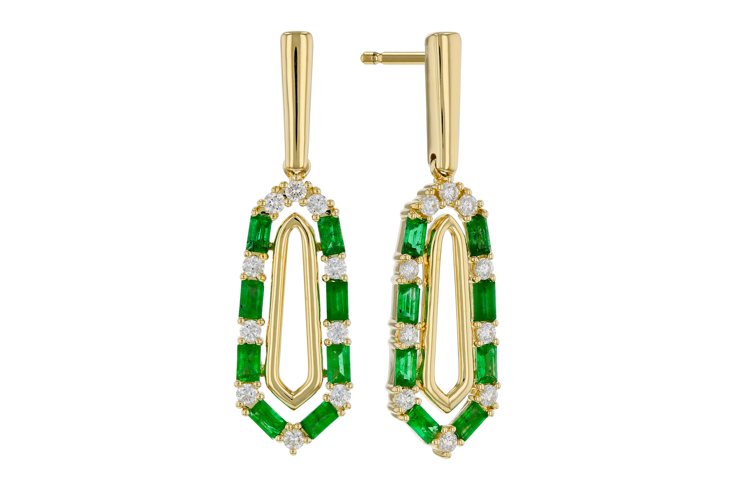 F302-76054: EARR .74 TW EMERALD 1.02 TGW