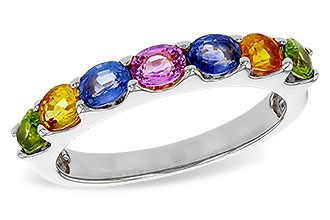 G301-85126: LDS WED RG 1.54 TW MULTI-COLOR SAPPHIRE