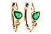 G301-86999: EARRINGS .38 TW EMERALD .44 TGW