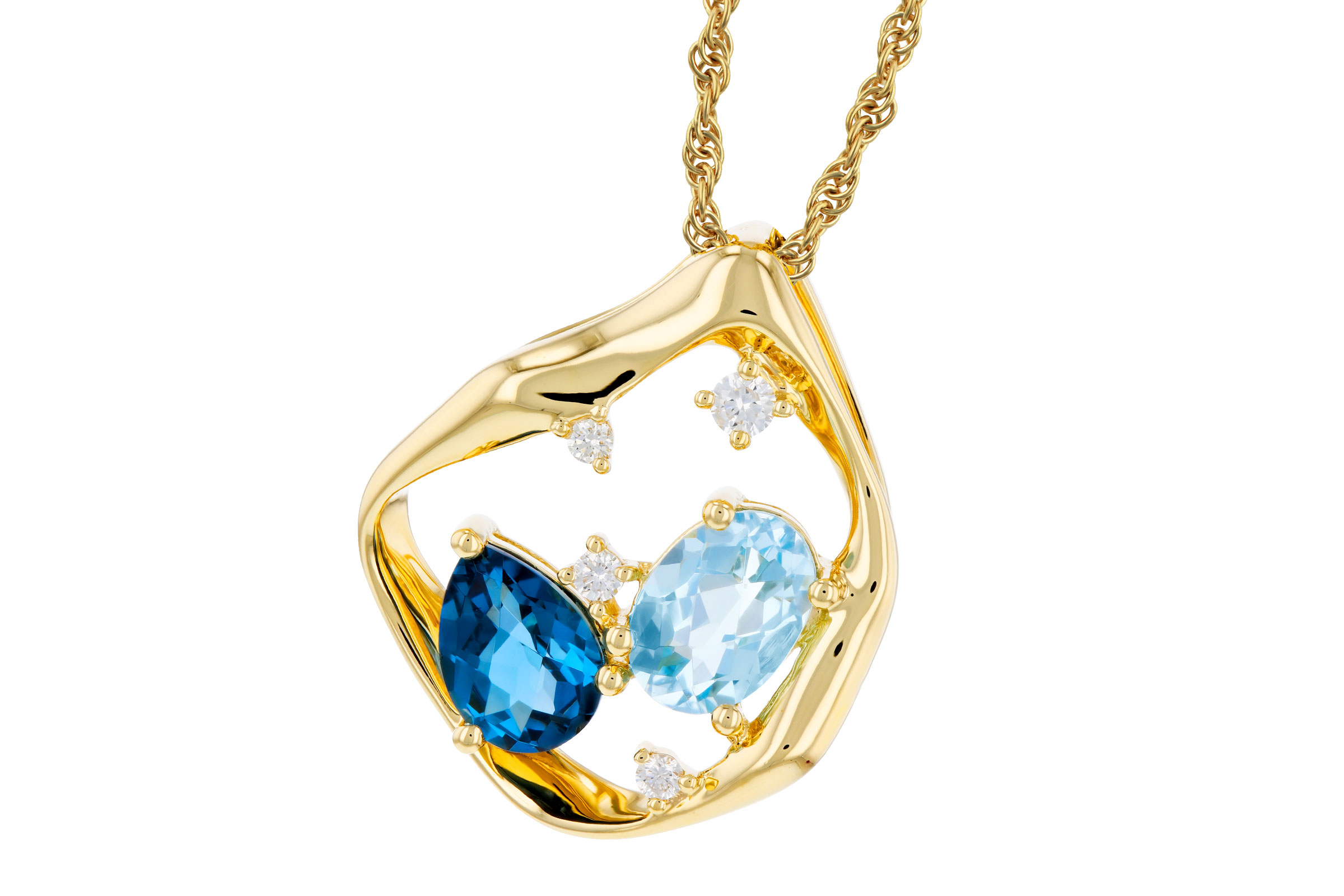 G302-76017: NECKLACE 1.60 TW BLUE TOPAZ 1.67 TGW (7x5MM BT)