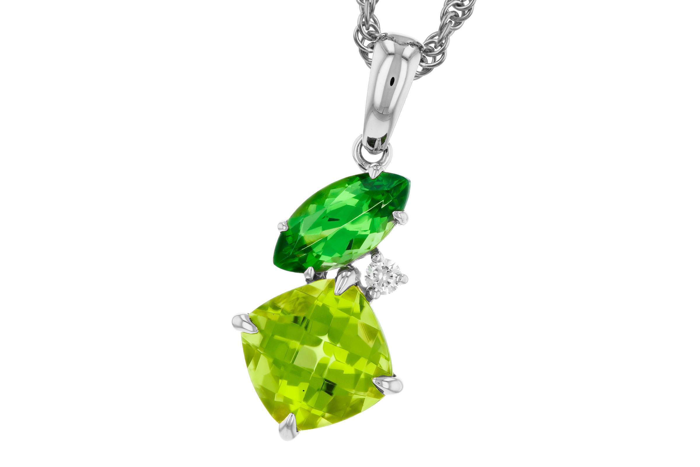 G302-76026: NECKLACE 1.97 TW SEMI-PREC (PER,TSAV) 2.00 TGW
