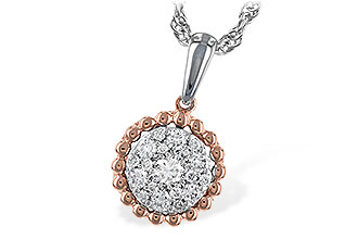 H217-29690: NECKLACE .33 TW (ROSE & WHITE GOLD)
