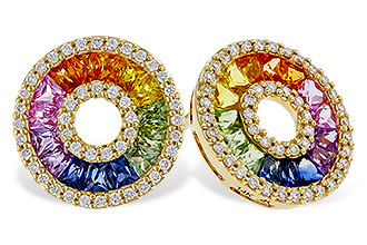 H301-85126: EARRINGS 2.10 MULTI-COLOR SAPP 2.37 TGW