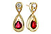 H301-85135: EARRINGS .40 RUBY .52 TGW (4x3 RUBY)