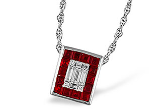 H301-89690: NECKLACE .82 RUBY TW 1.00 TGW