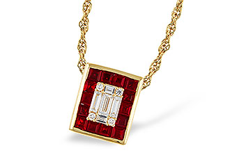 H301-89690: NECKLACE .82 RUBY TW 1.00 TGW
