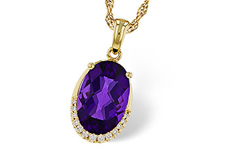 H301-90553: NECKLACE 2.70 AMETHYST 2.76 TGW (12x8MM OV)
