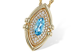 H301-90572: NECKLACE .54 BLUE TOPAZ .70 TGW (8x4MM BT)