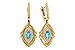 H302-73326: EARRINGS .50 TW BLUE TOPAZ .78 TGW (6x3MM BT)
