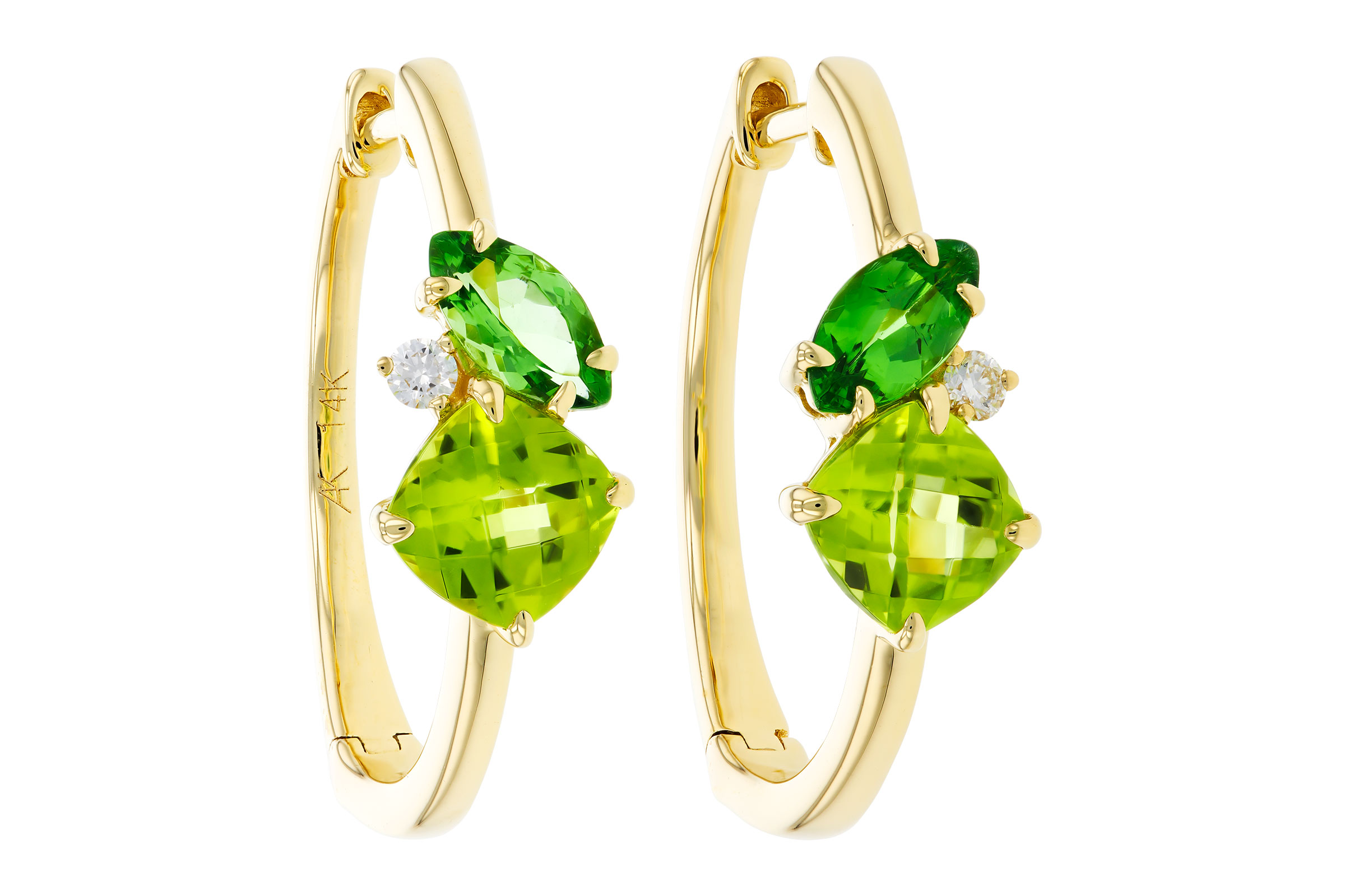 H302-75108: EARRINGS 1.69 TW SEMI-PREC (PER,TSAV) 1.73 TGW