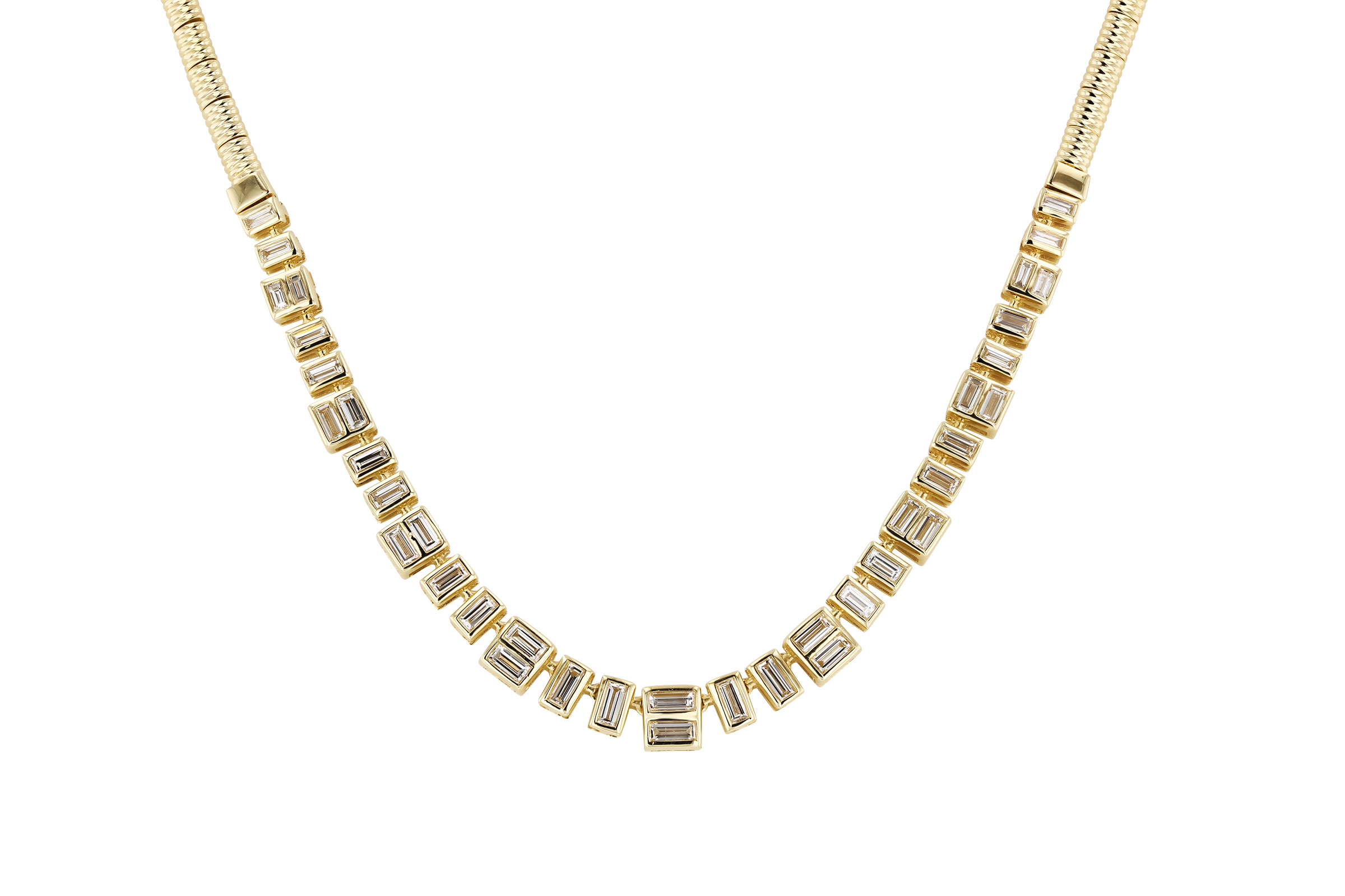 H302-75135: NECKLACE 1.80 TW BAGUETTES (17")