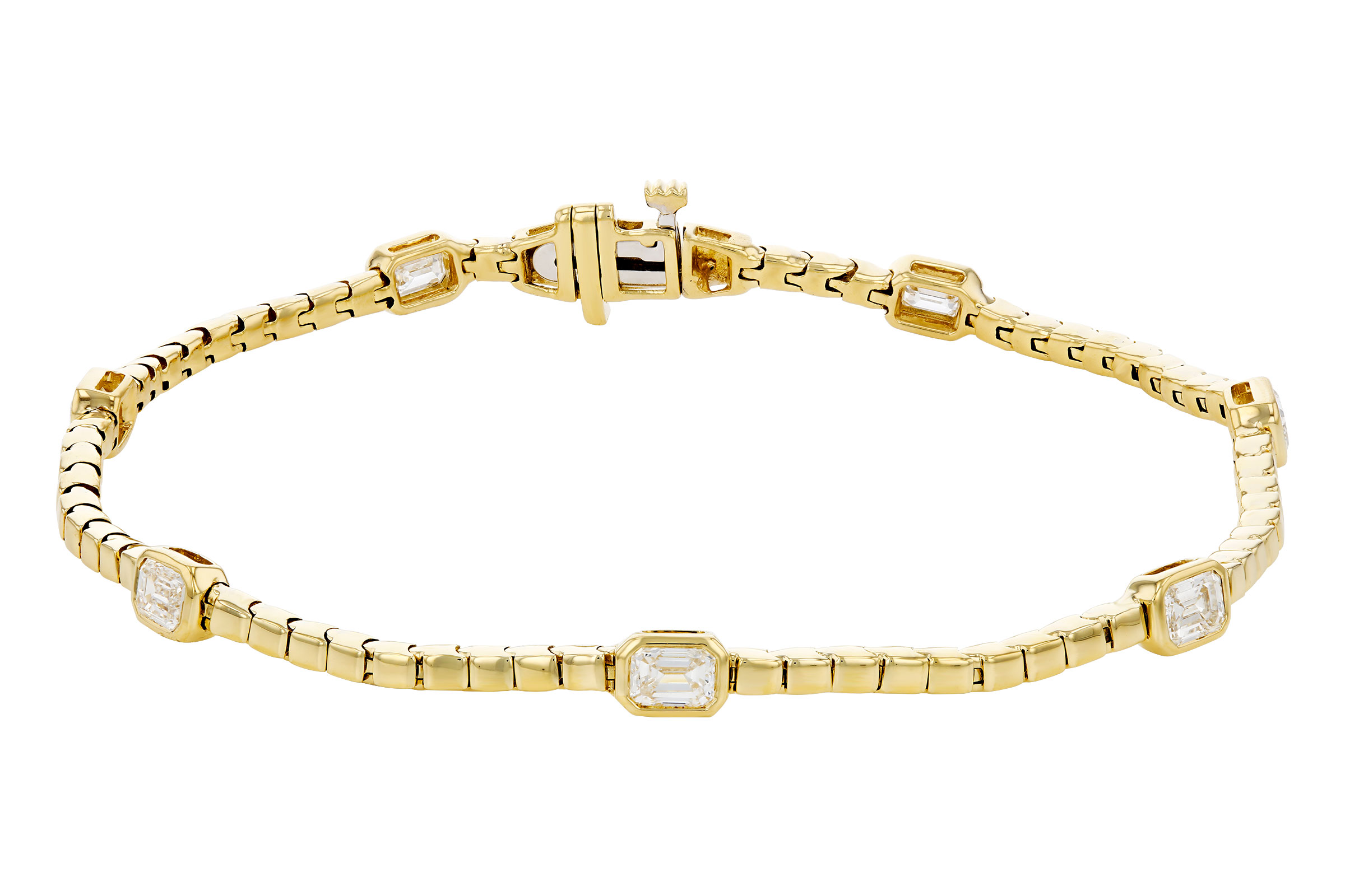H302-75153: BRACELET 1.32 TW EMERALD CUT DIA (7")