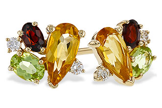 K301-85126: EARRINGS .66 SEMI PREC (CIT,PER,GAR) .70 TGW