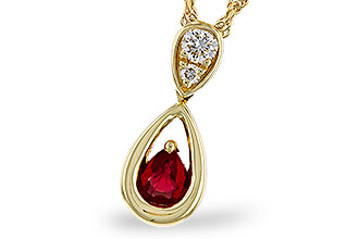 K301-85135: NECKLACE .20 RUBY .26 TGW (4x3 RUBY)