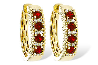 K301-90617: EARRINGS .54 TW RUBY .66 TGW