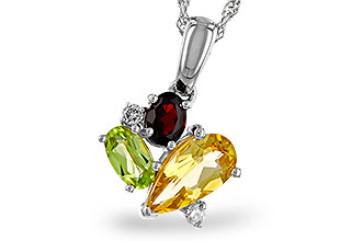 L301-85126: NECKLACE .79 SEMI PREC (CIT,PER,GAR) .82 TGW