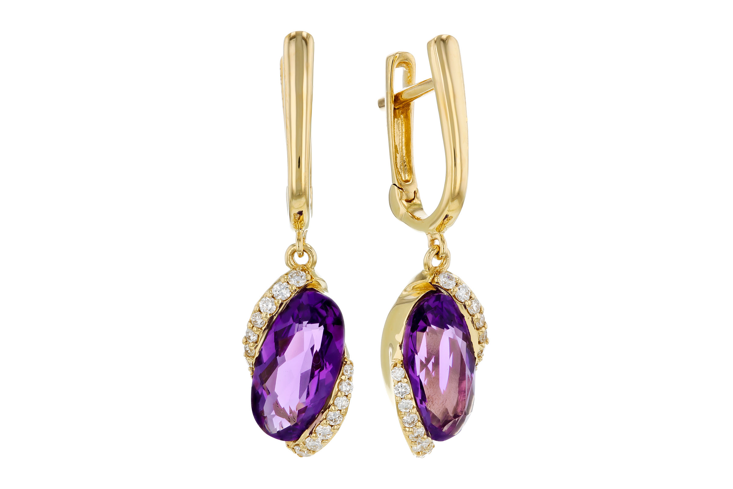 L302-75135: EARRINGS 2.14 TW AMETHYST 2.26 TGW (10x5MM AMY)
