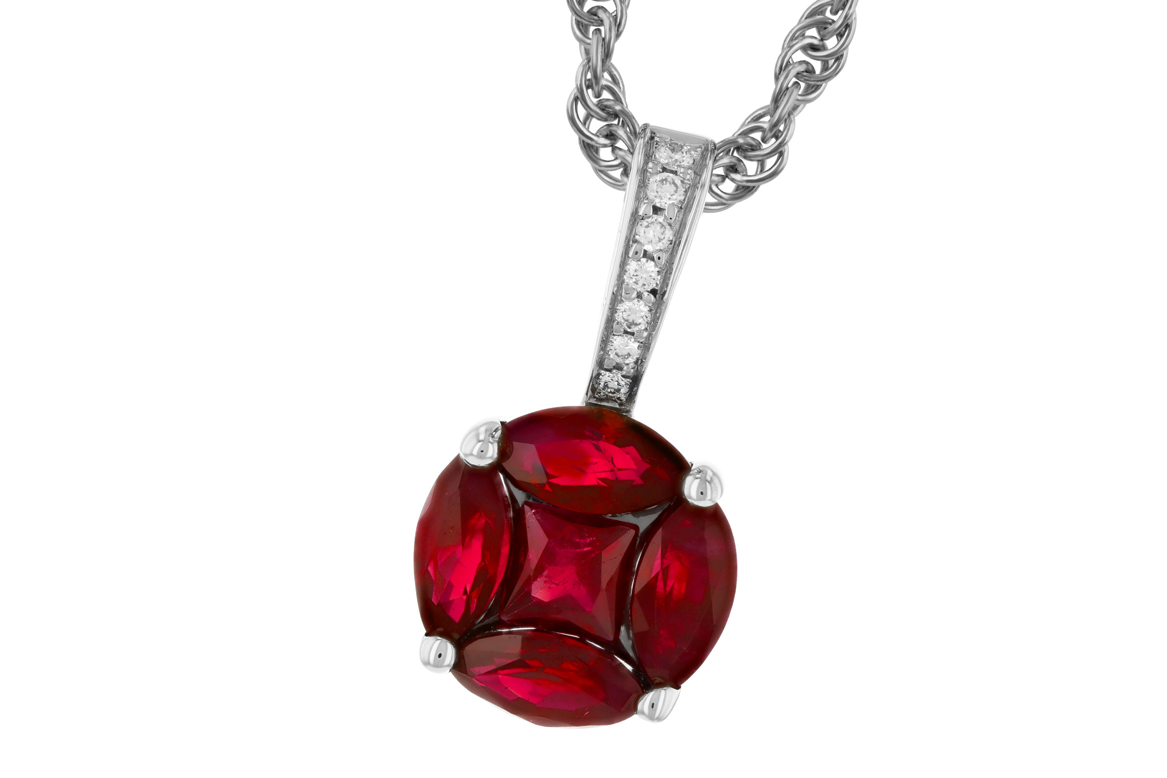 M302-73353: NECKLACE .80 RUBY .82 TW